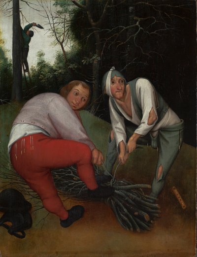 Two Peasants Binding Faggots by Pieter Brueghel the Younger